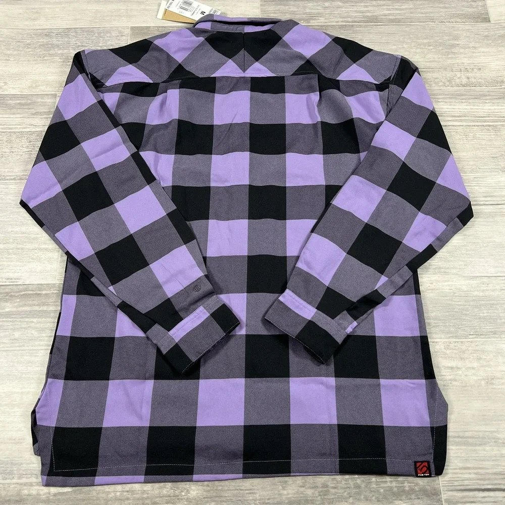 Adidas 5.10 Five Ten Flannel Plaid Shirt Purple/Black‎ HS8914 Size Medium NWT